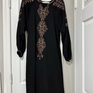 Elegant Black Embroidered Dress